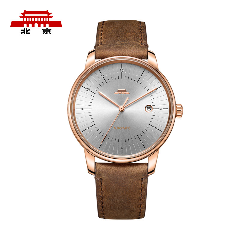 北京手表男机械表名筑系列自动机械表真皮表带男款品牌休闲男腕表