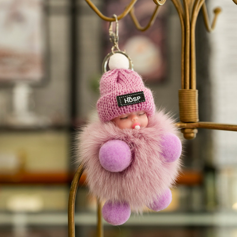 可爱水貂毛小娃娃挂件毛绒迷你布娃娃包包钥匙扣毛绒布艺类玩具
