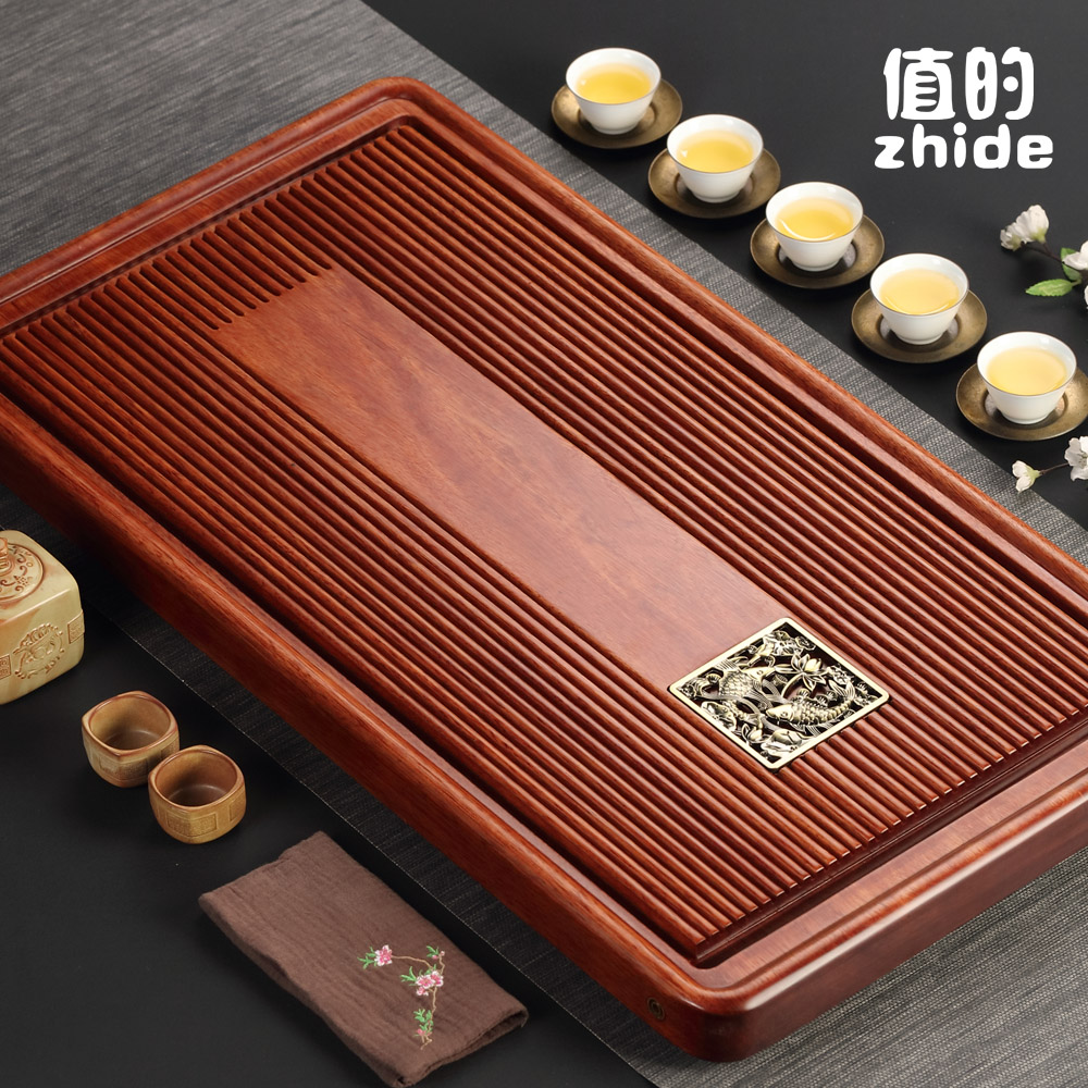 整块花梨实木茶盘家用电木功夫茶海简约特大号红木茶盘