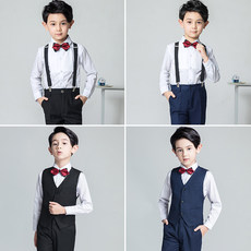 Children's dress boy flower boy performing suit piano suit small host suit vest performance winter Children's dress boy flower boy performing suit piano suit small host suit vest performance winter