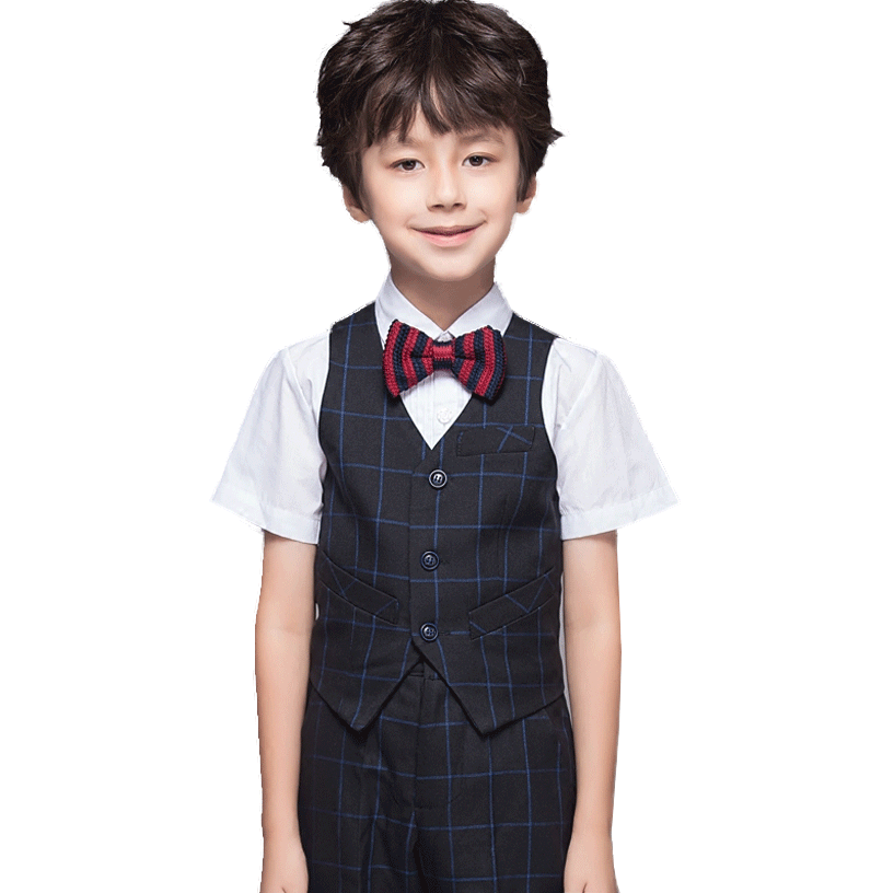 儿童礼服男花童演出服婚礼男童小孩套装走秀婚礼钢琴表演男孩英伦