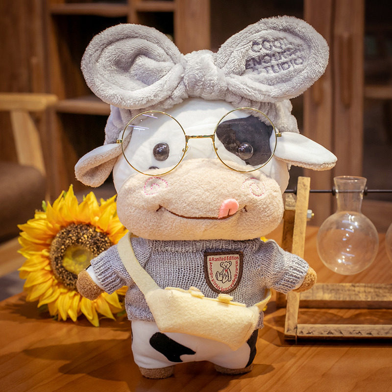 可爱奶牛毛绒玩具生肖牛公仔牛玩偶布娃娃牛年吉祥物毛绒布艺类玩具