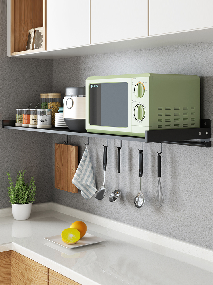 厨房置物架壁挂式挂钩微波微波炉炉架墙上烤箱支架厨房置物架