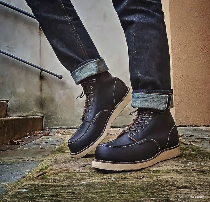 工装美国正品红翼8849redwing黑色茶芯方头非时装靴
