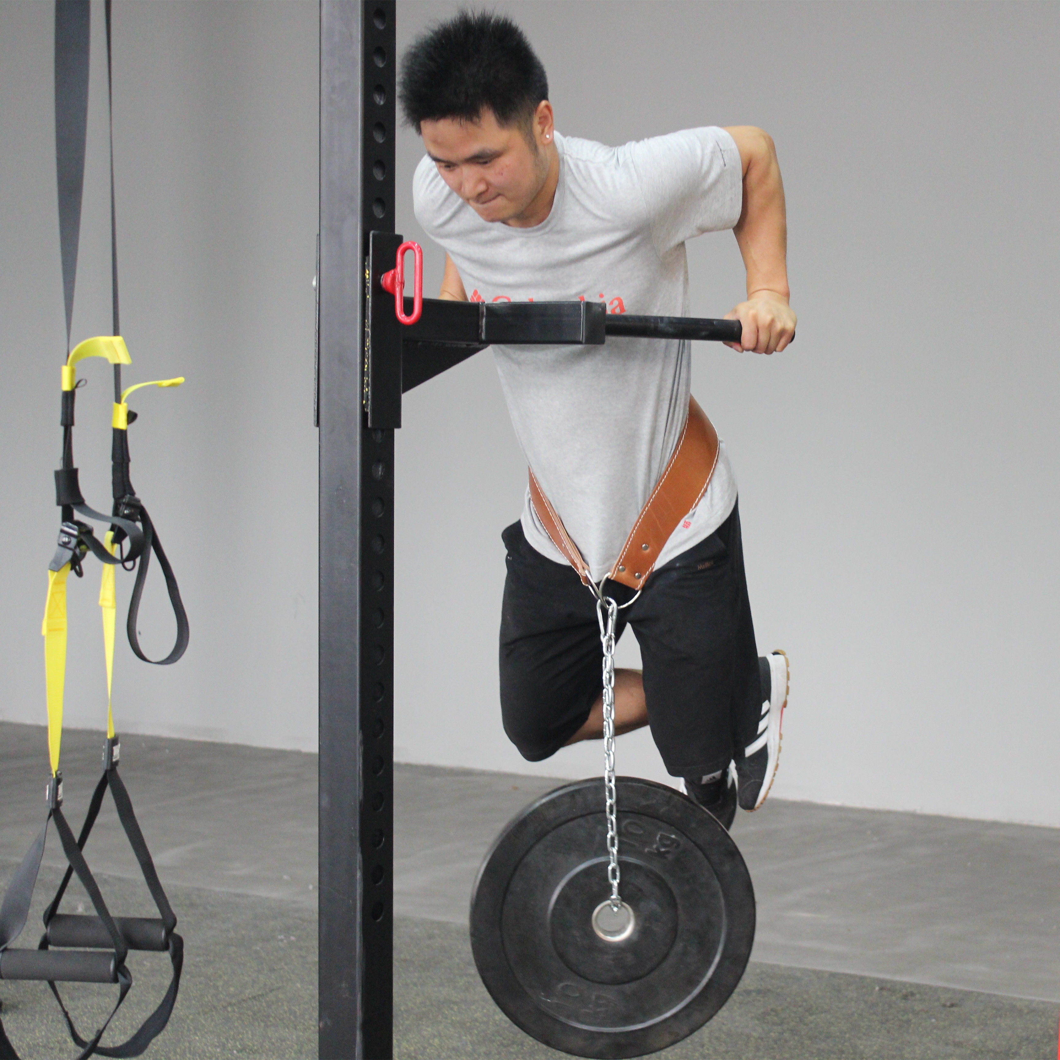 qlee牛皮负重腰带腰力力量训练加重引体向上负重装备