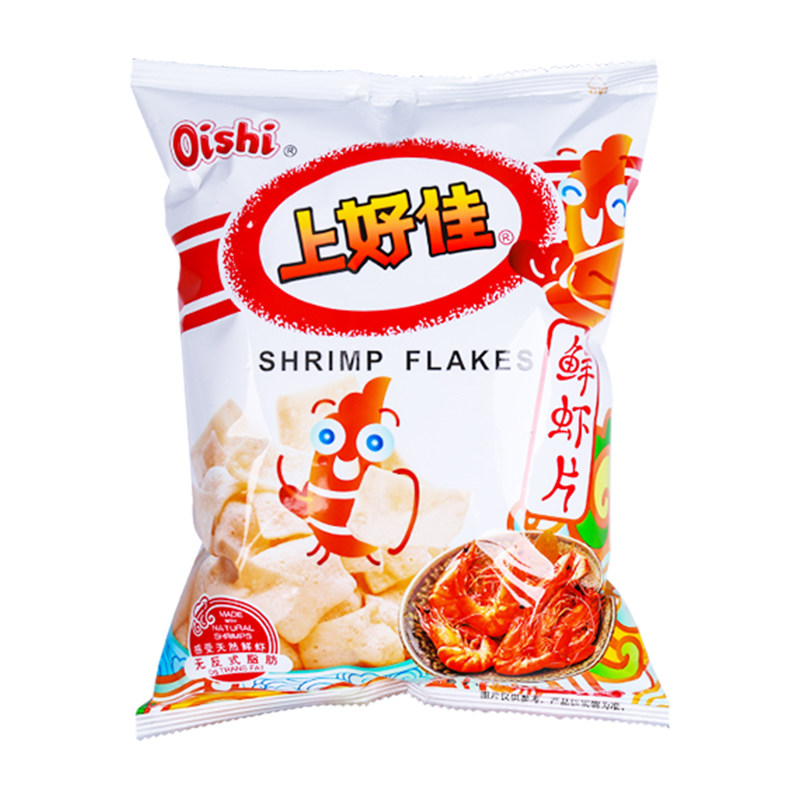 上好佳鲜虾片80g12包整箱薯片膨化食品膨化食品