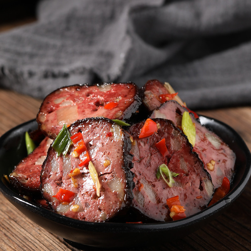 猪血丸子4个湖南邵阳特产柴火烟熏豆腐干豆腐干