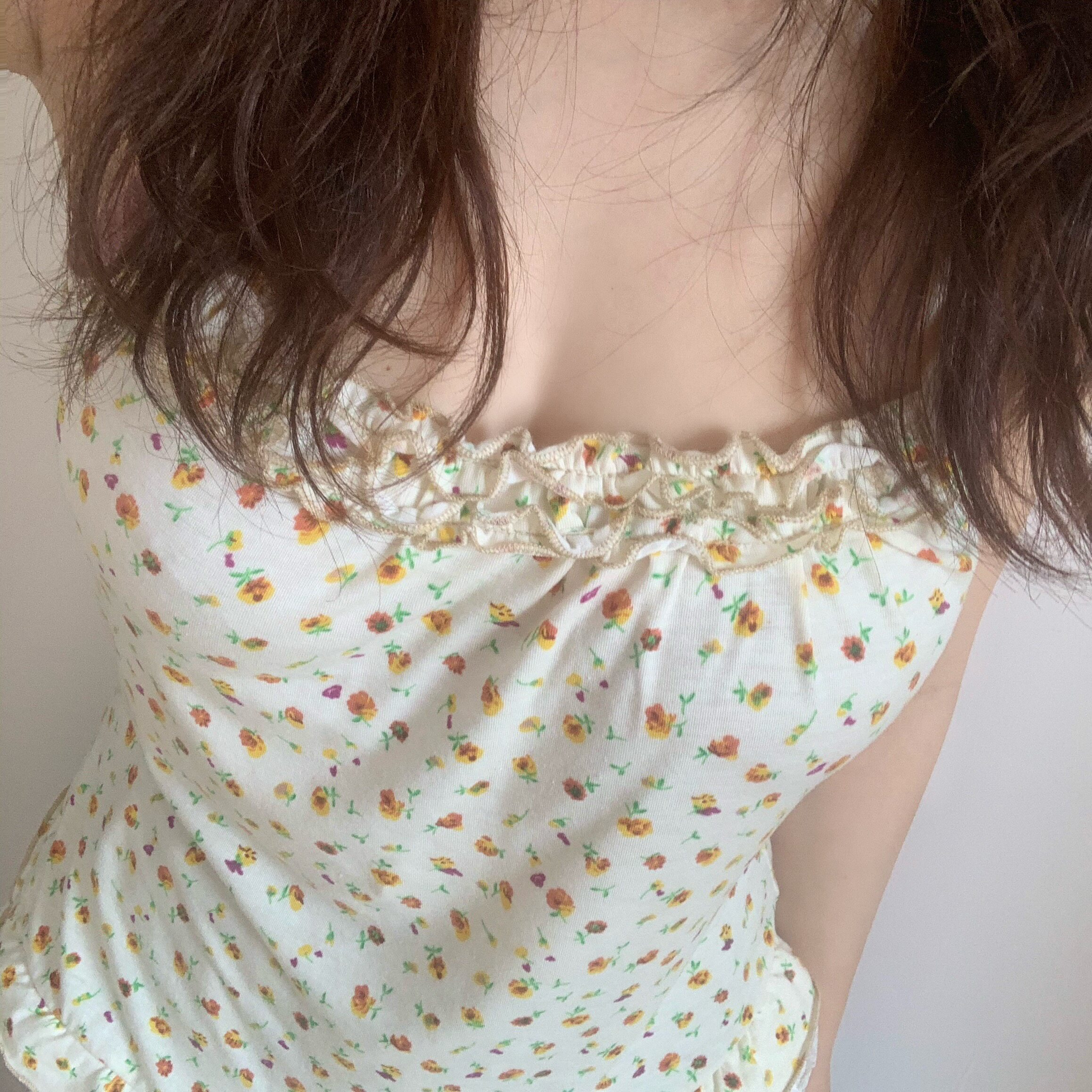 鱼没放显瘦打底花边蕾丝花蕾丝碎花性感无袖复古背心吊带