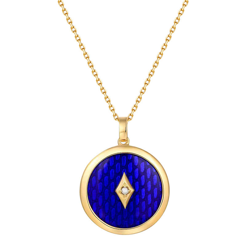 宝石矿工18k黄金北极星系列北极星系列珐琅吊坠锁骨颈饰