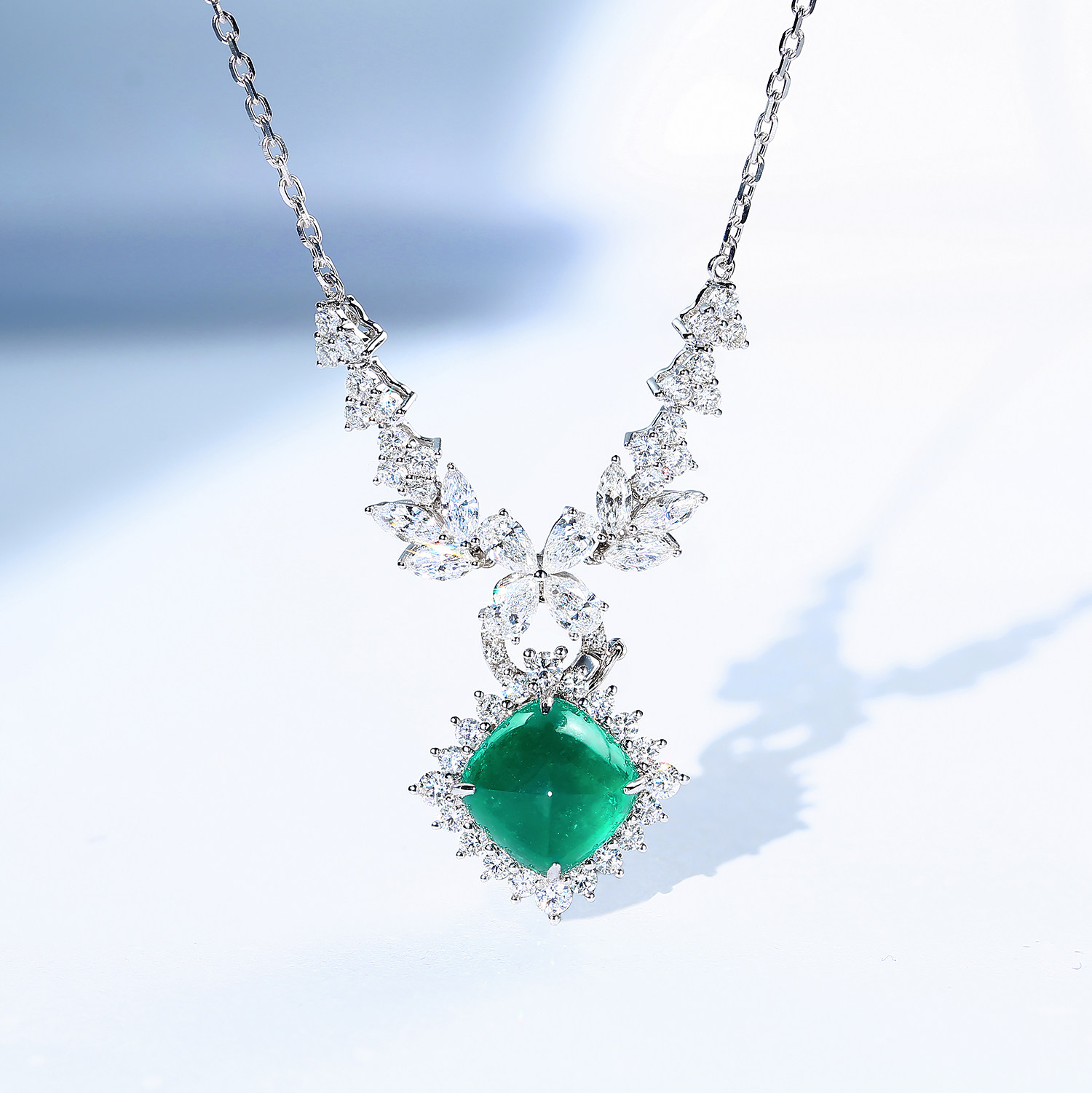 宝石矿工白金万能钻石项链18k14克拉马真金颈饰