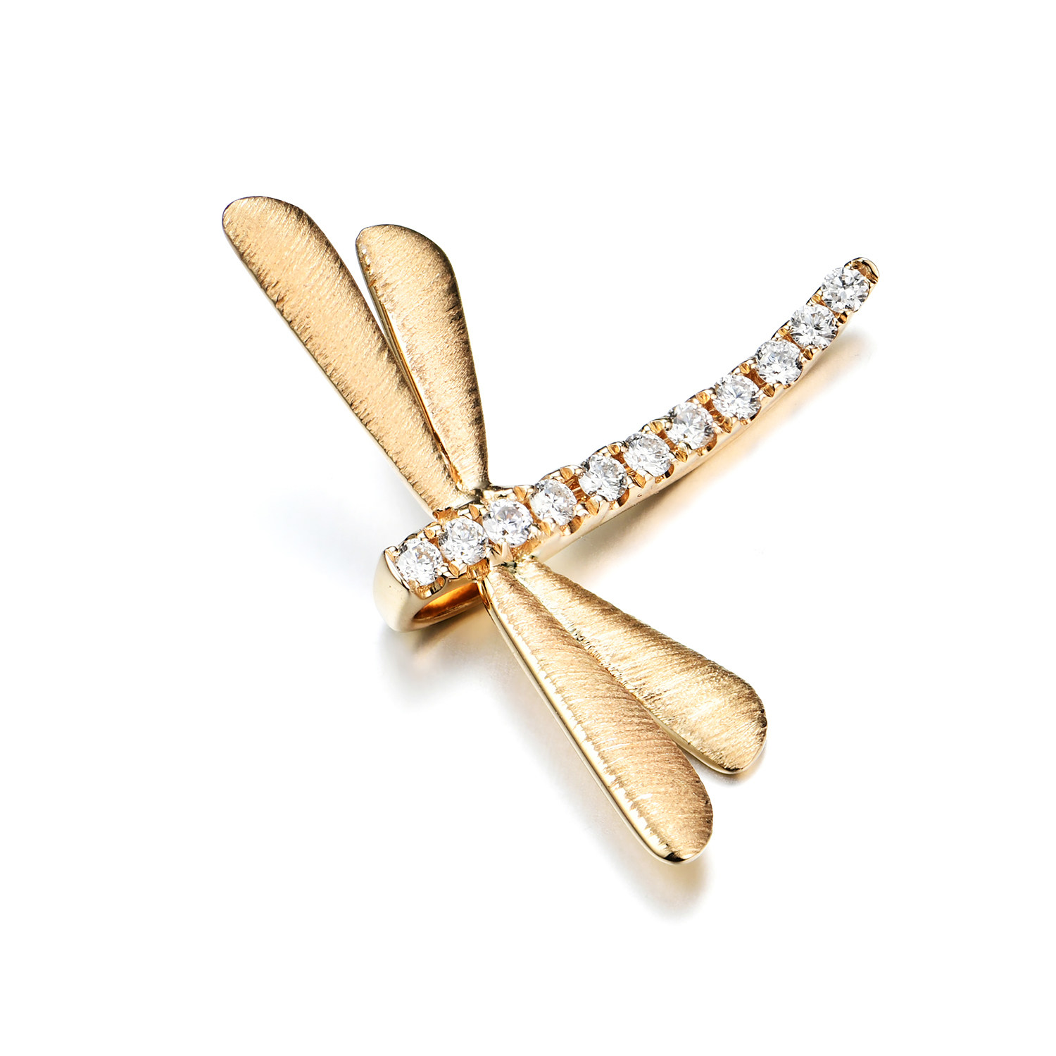 宝石矿工迷雾森林系列18k黄金蜻蜓颈饰