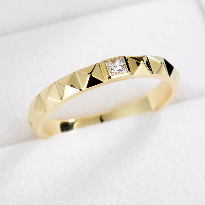 宝石5分钻戒菱形方菱形公主矿工玫瑰单钻女戒指手饰