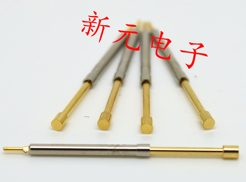 探针铜质镀金测试ph3g平头一体弹簧顶针电流测试针