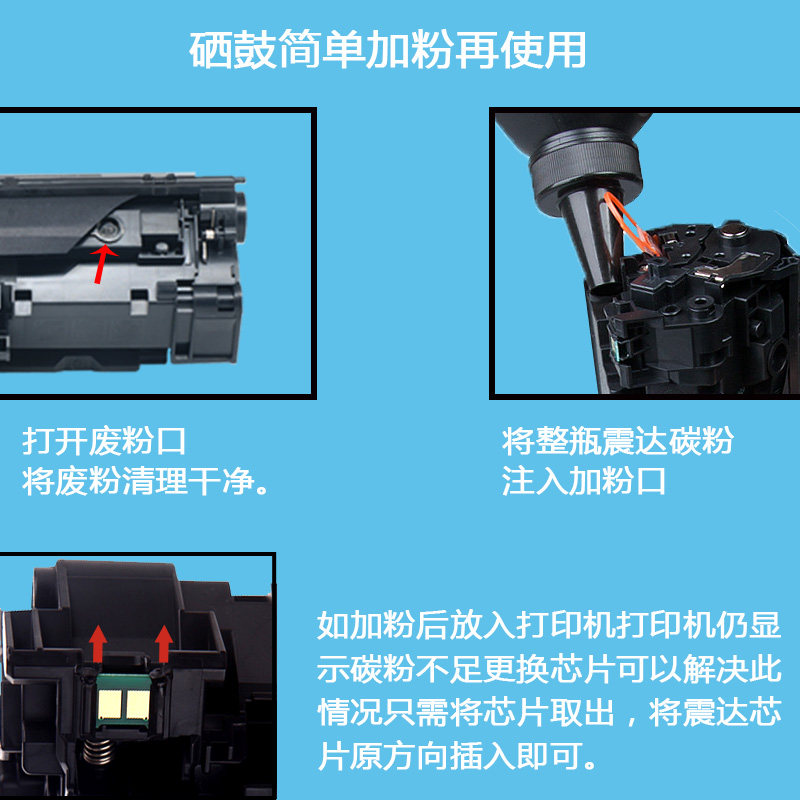 震达适惠普p1108打印机硒鼓 易加粉 hp激光laserjet机器晒鼓墨盒