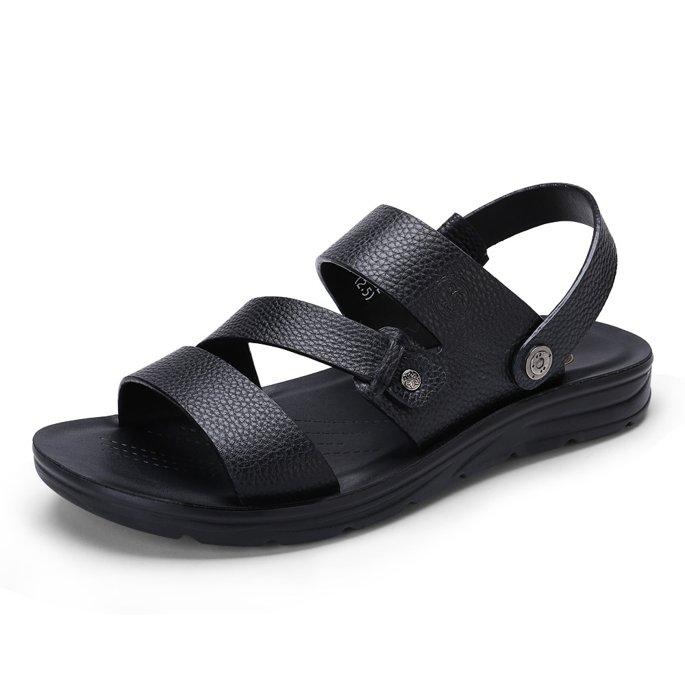 骆驼牌凉鞋男 夏季休闲真皮凉拖鞋软底防滑爸爸鞋男潮鞋款沙滩鞋