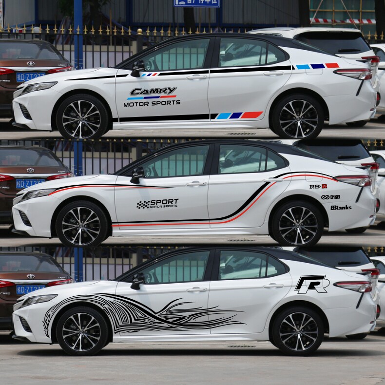 丰田新凯美瑞专用车贴camry装饰拉花 改装车身腰线彩条贴汽车贴纸
