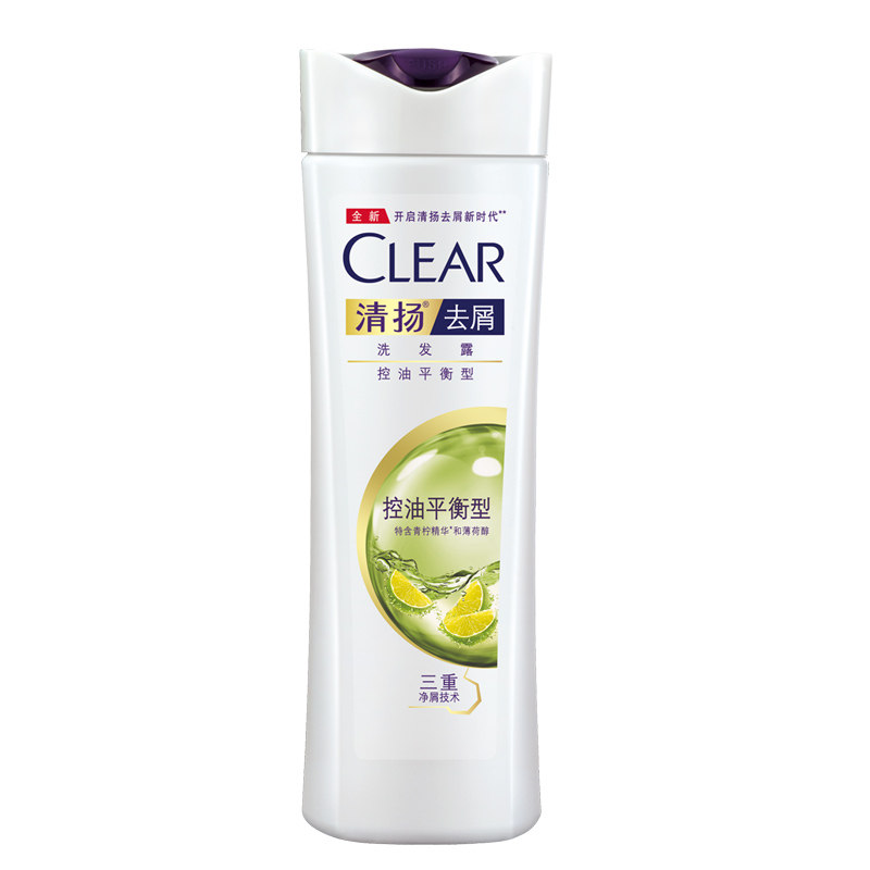 联合利华清扬薄荷醇去屑洗发露控油平衡型白瓶男女家庭洗发水