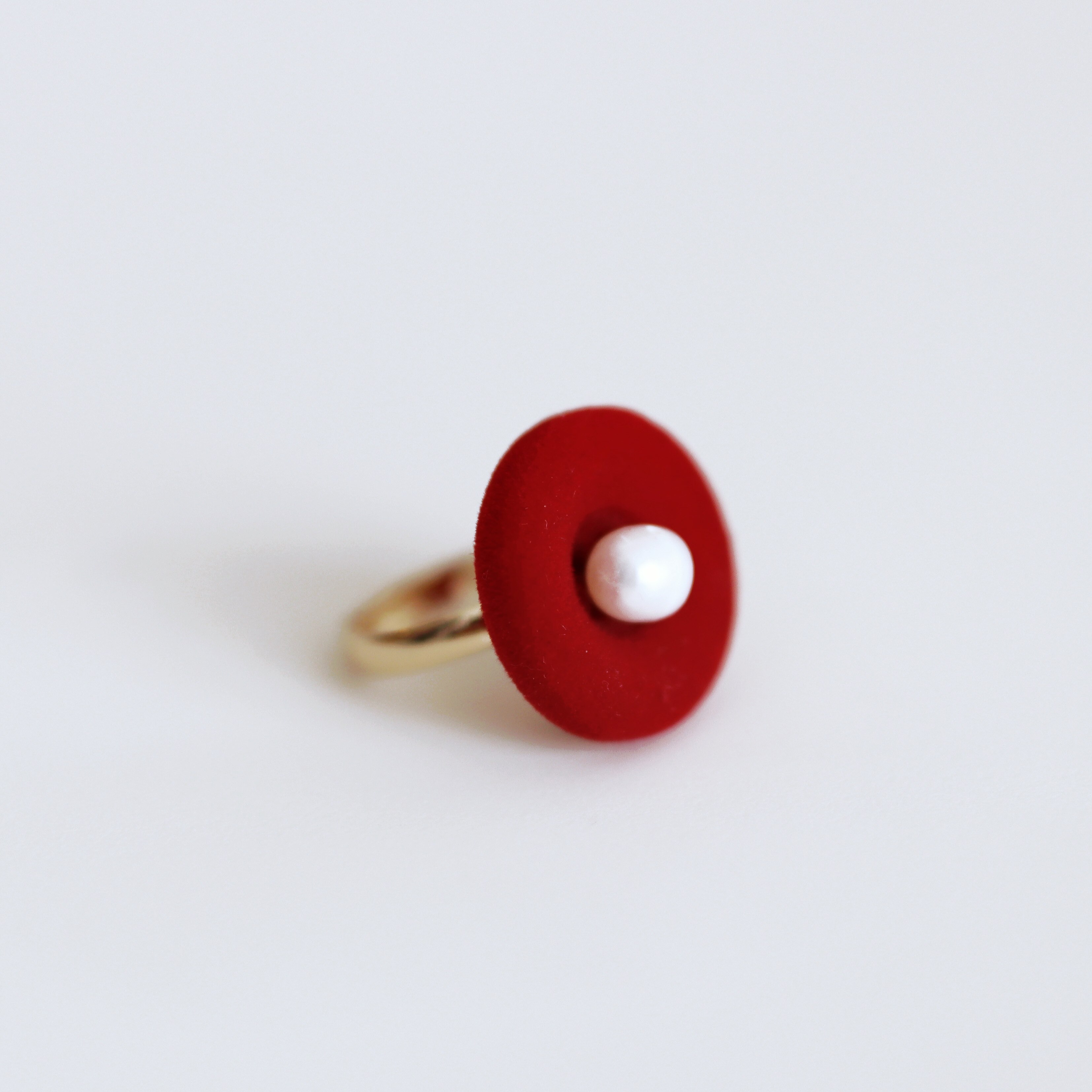 日系戒指纽扣调节众可小众文艺简约珍珠绒面戒指