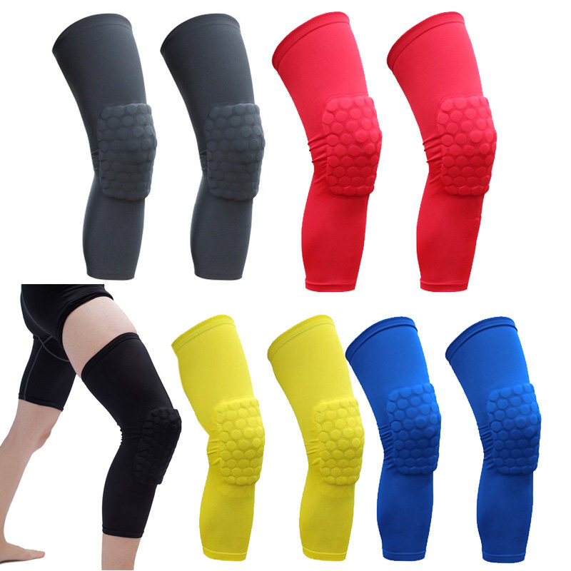 护膝篮球蜂窝防撞护腿长款运动护具装备男女男女排运动护膝