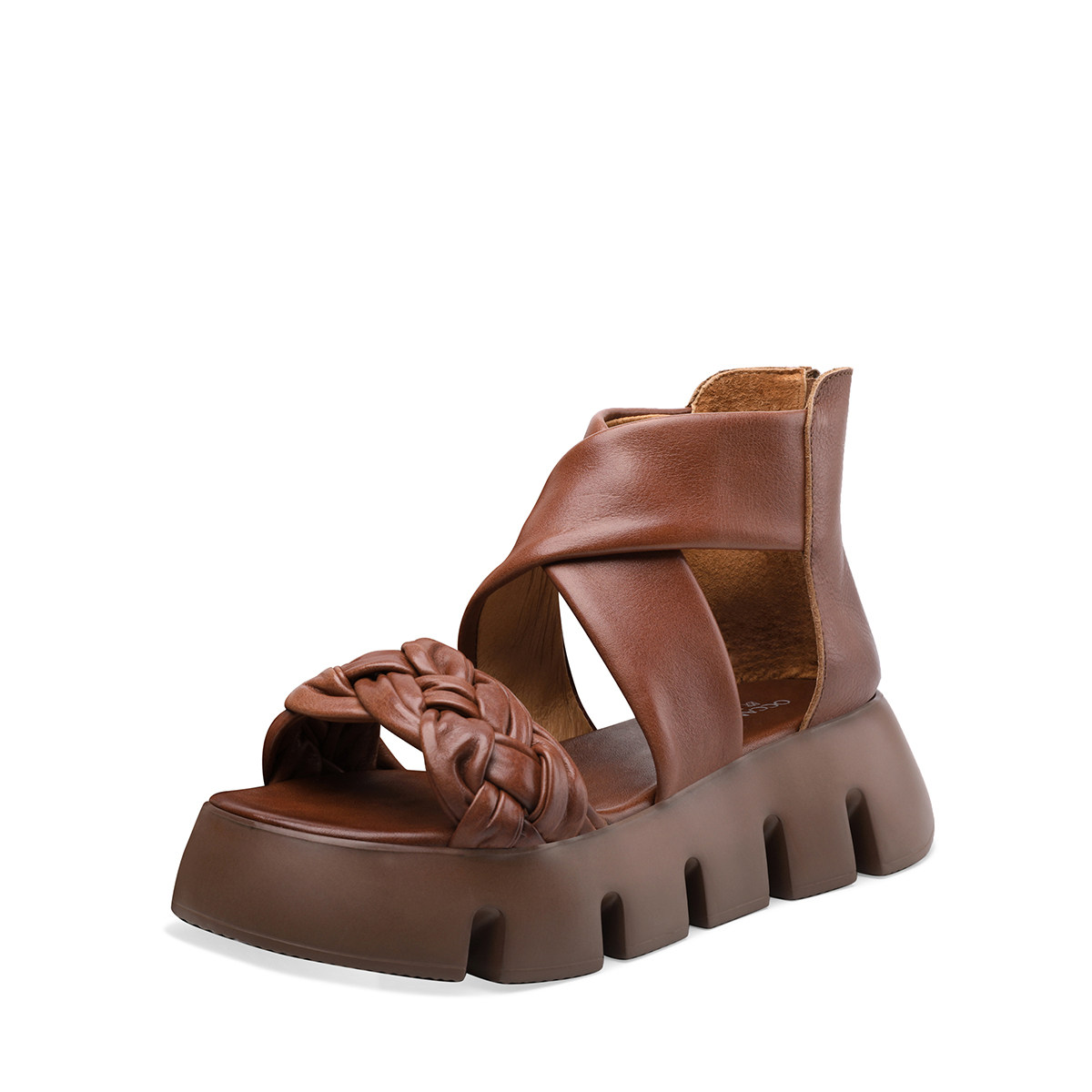 厚底凉鞋2021春季新款手工原创复古民族风松糕底真皮百搭女款鞋子