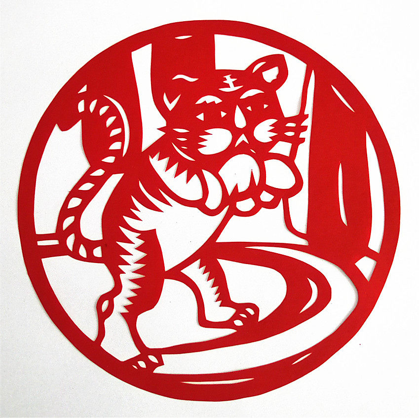 一套十二生肖剪纸成品手工剪刻作品采用宣纸无背喜字