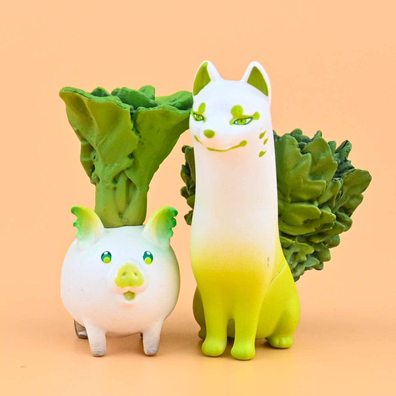 虾壳现货日本qualia扭蛋野菜精灵蔬菜狗小手办盒蛋