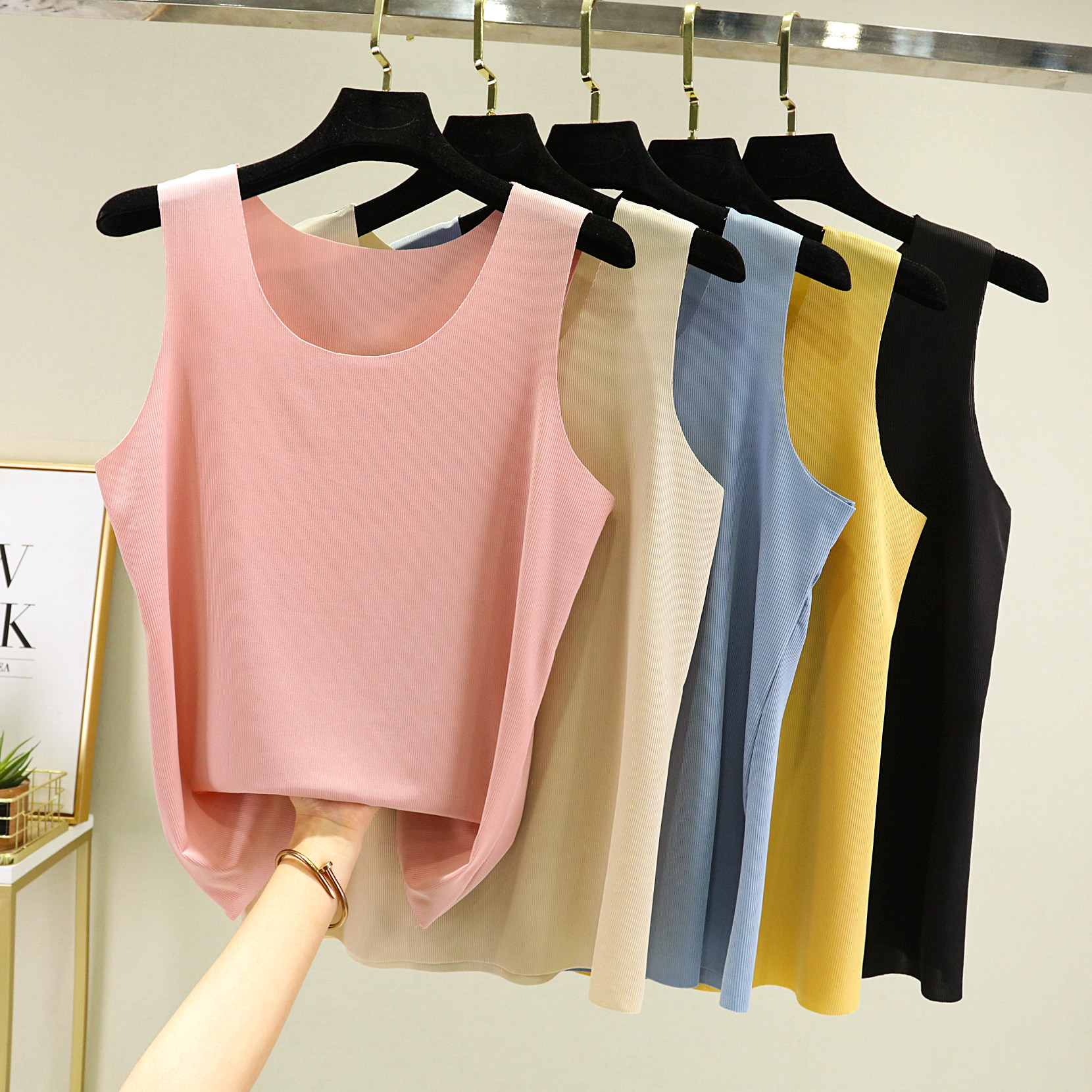 莫代尔背心女士夏季冰丝吊带内穿打底衫大码宽松背心吊带