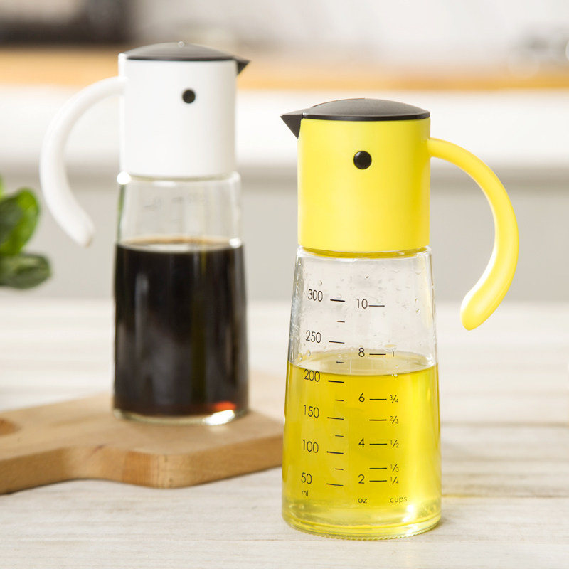 油瓶油壶玻璃酱油小醋壶防漏倒油刻度油罐家用油壶