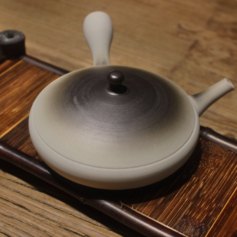 日本常滑烧扁平寒雨九宫茶壶前川淳藏手现货日式茶壶