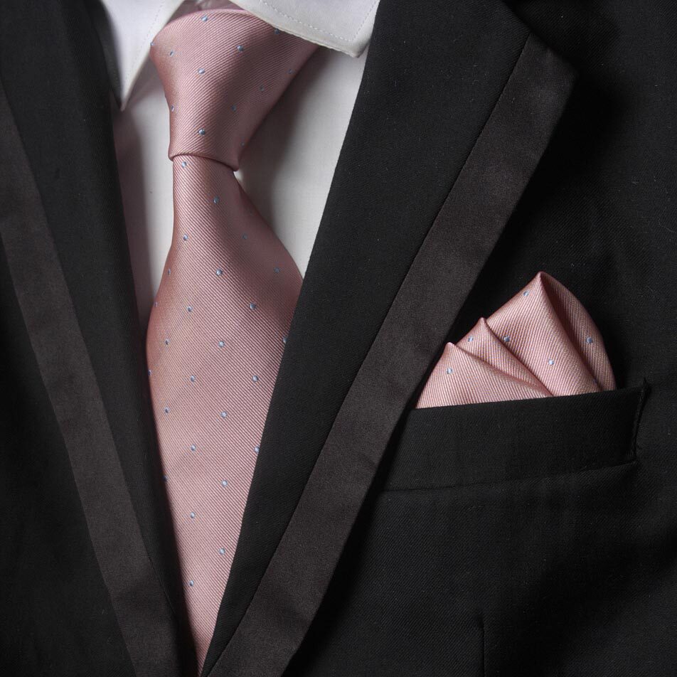 出口外贸原单男士正装商务纯色粉色领带袖扣领带