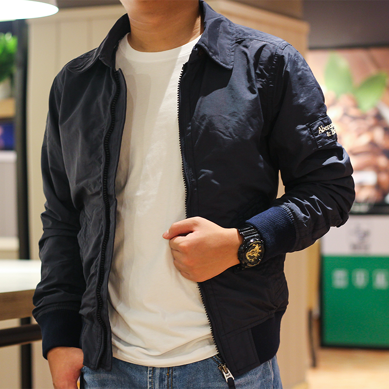 特价2021秋冬新款美国男装AF休闲翻领夹克衫工装纯色外套男防风衣