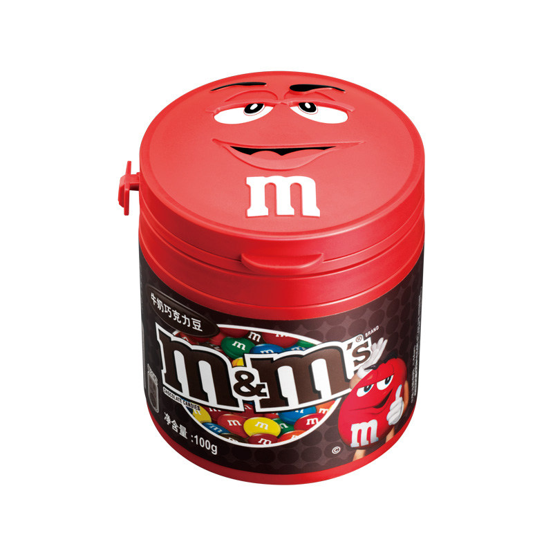 88元包邮mms巧克力牛奶花生夹心100g罐装办公室巧克力制品