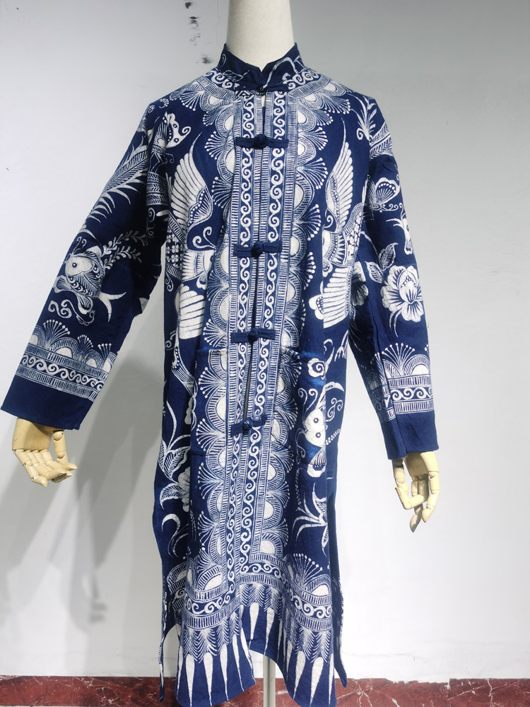 蜡染款包女同男女纯棉衣服结婚芦笙服装活动连衣裙