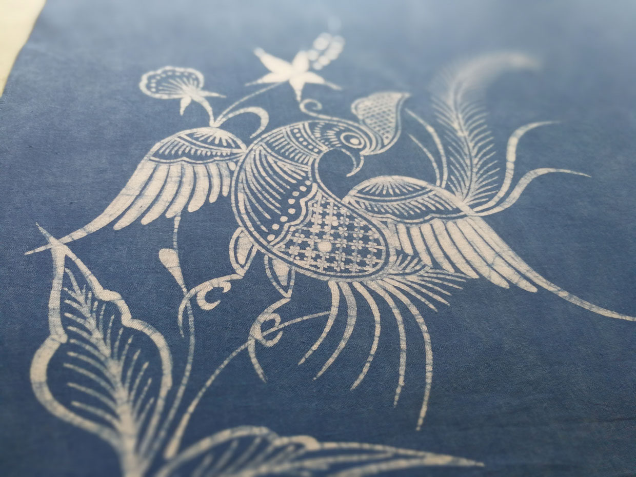 贵州丹寨蜡染手工方巾餐巾手帕定制棉厂家制作板蓝根植物染代染色