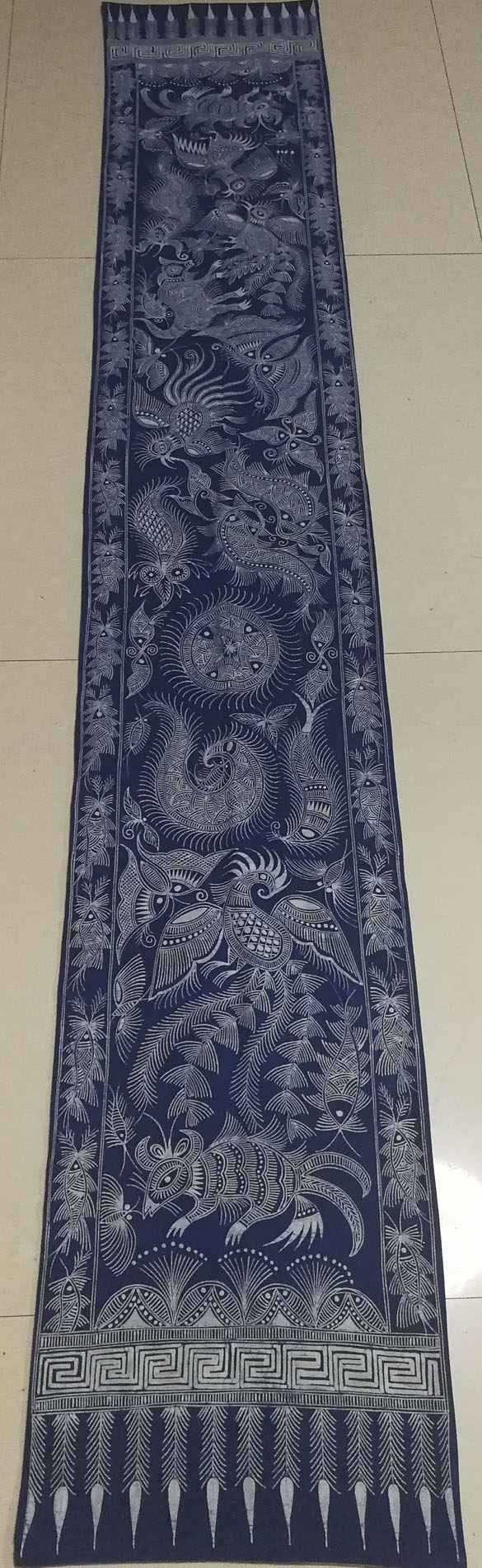 蜡染桌旗定制贵州丹寨苗族各种桌布幡布茶旗苗族蜡染