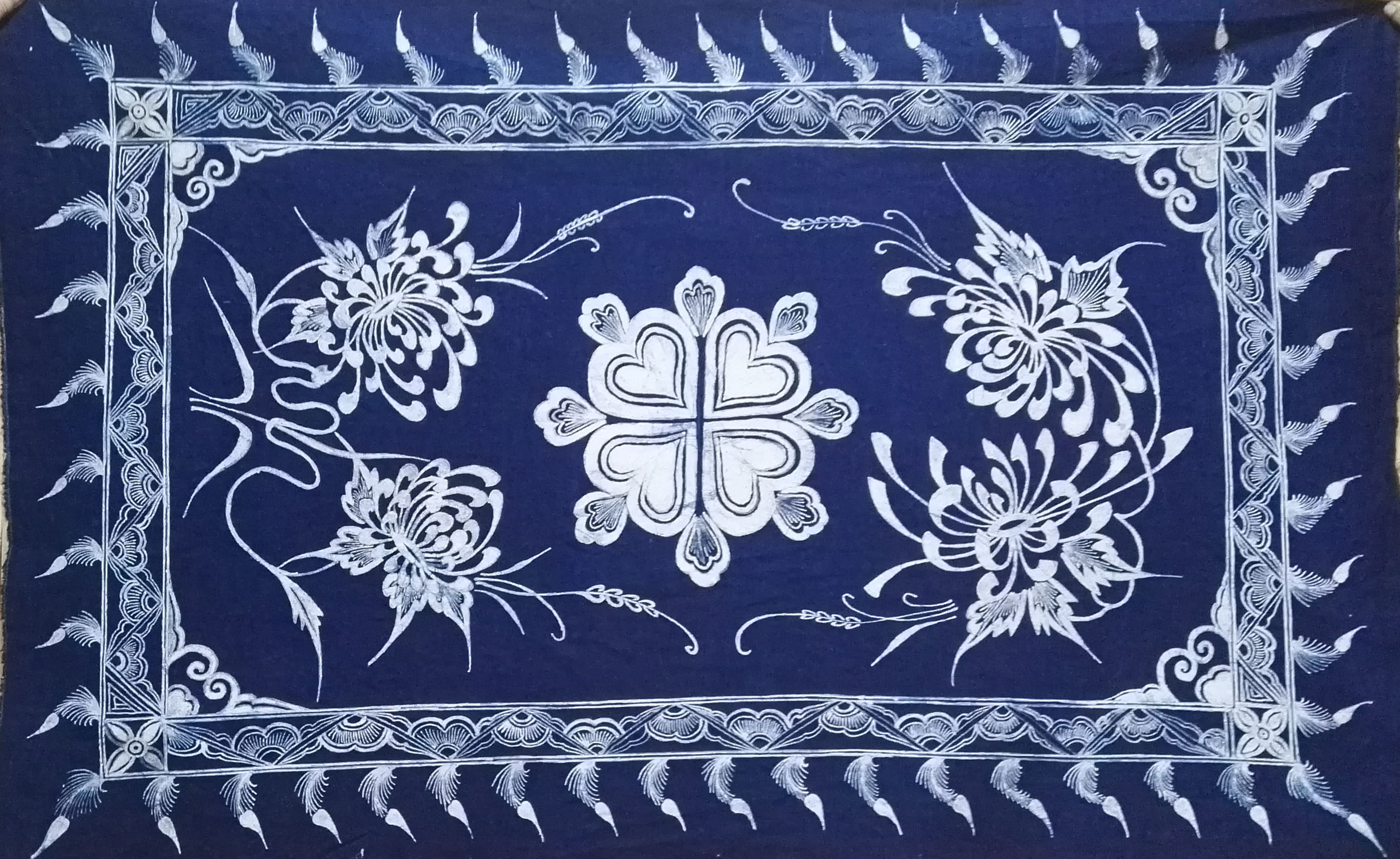 蜡染布艺贵州丹寨门帘桌席台布茶旗抱枕枕套苗族蜡染