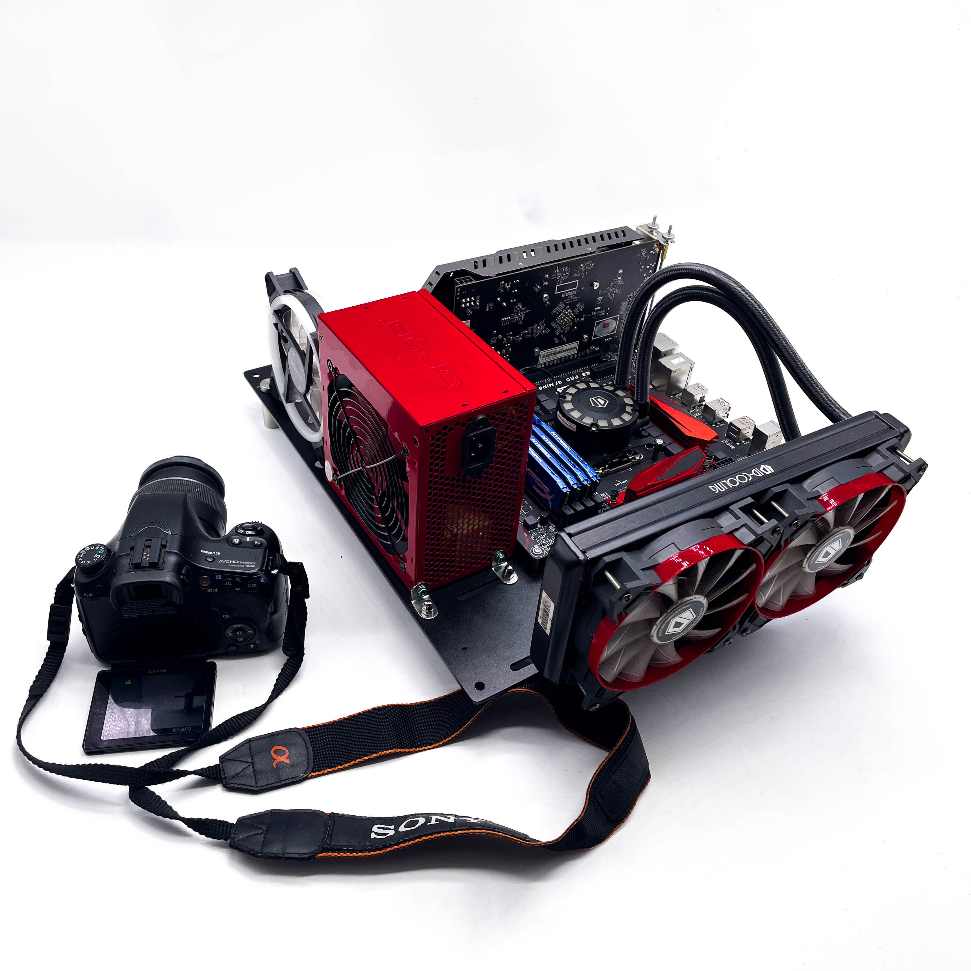 全新台式机电脑开放式机箱itx水冷铝合金diy创意机箱