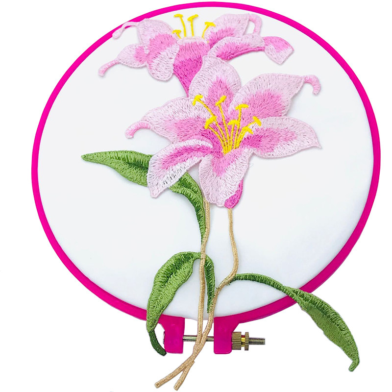 百合辅料刺绣民族风汉服唐装时尚dy百合花国风布贴