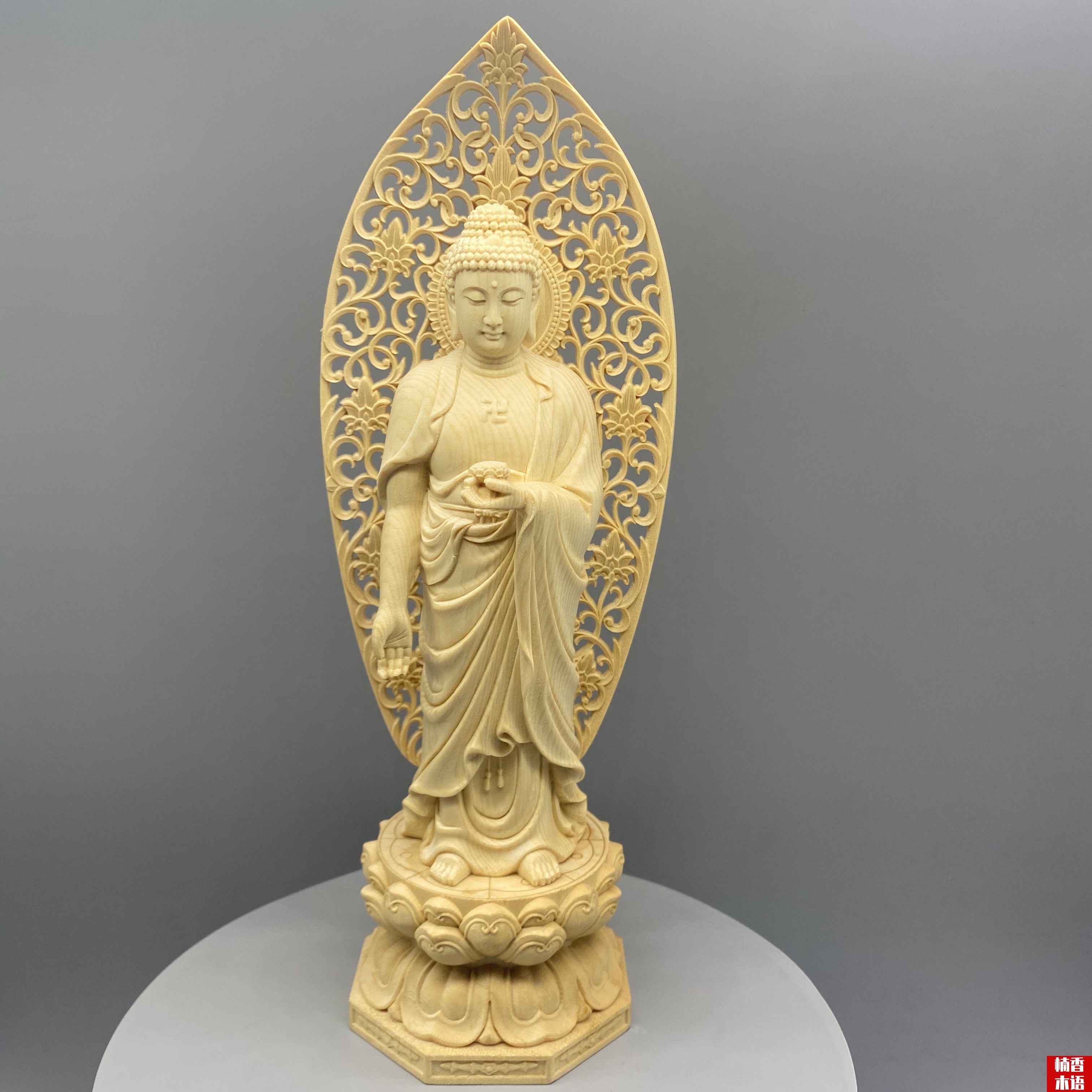桧木雕刻如来如来佛佛祖实木人物佛像阿弥陀佛中式木雕