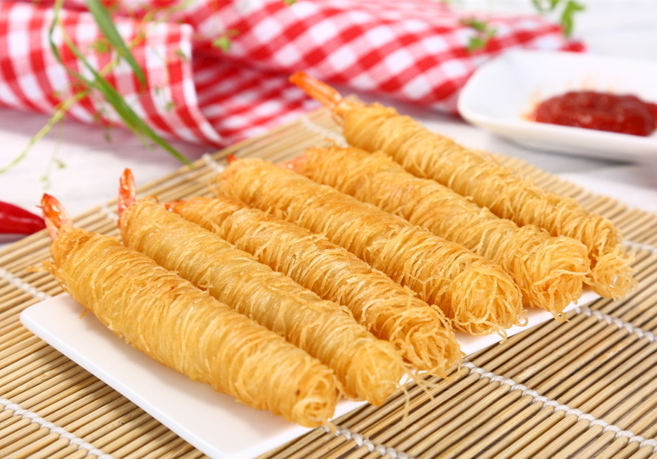 整箱亚洲渔港千丝万缕面包丝虾芙蓉面线油炸冷冻虾类制品