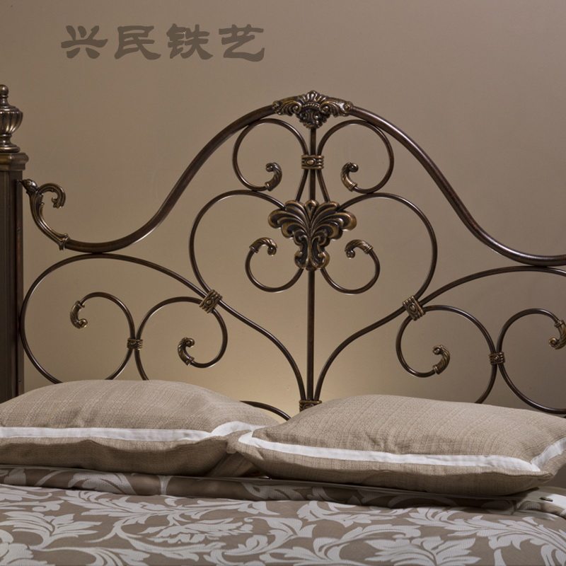 欧式皇家新款铁艺欧诺诺拉女神主卧双人床雕花铁艺