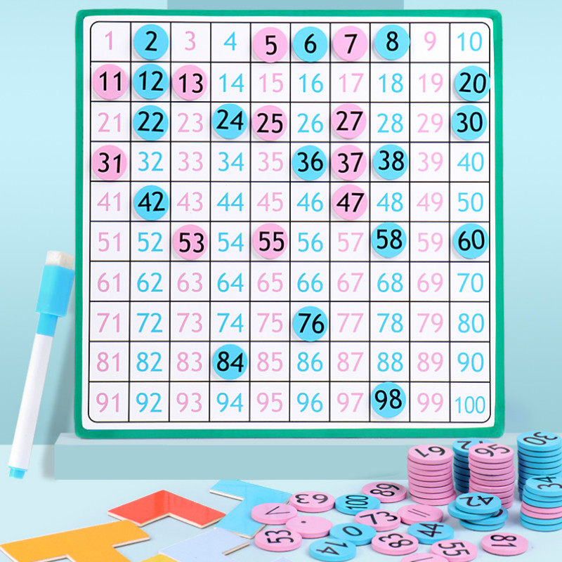 蒙氏百数磁力数字字表1-100算术一年级数学教具数学学习板