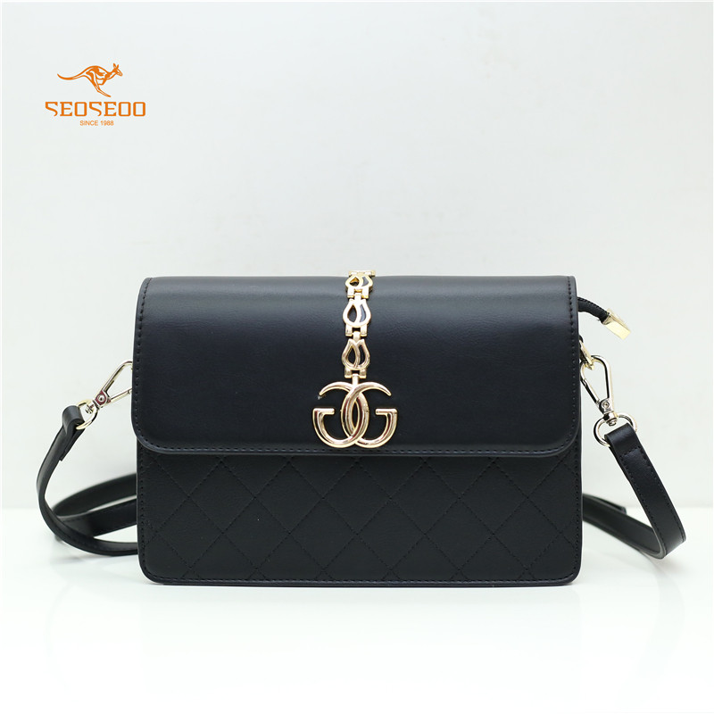 seoseoo南奥袋鼠女包新款单肩斜挎包纯色小方包韩版小方包