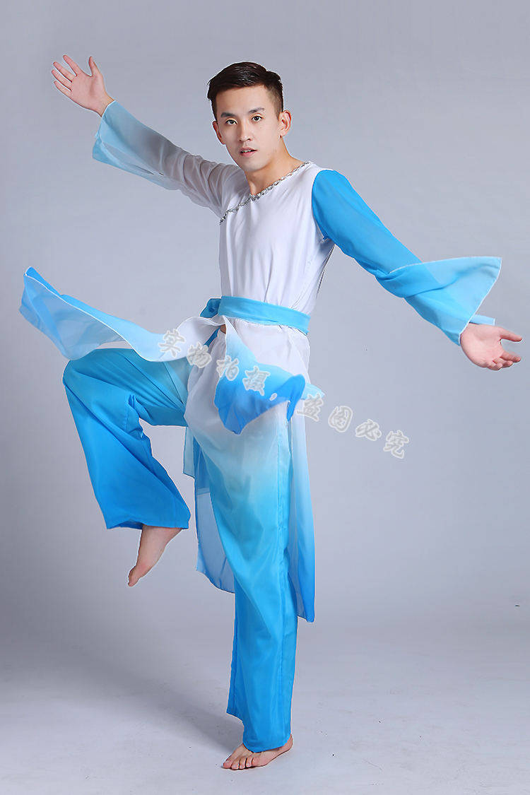 演出服男士2018新款古典民族民族舞舞蹈演出服装民族服装