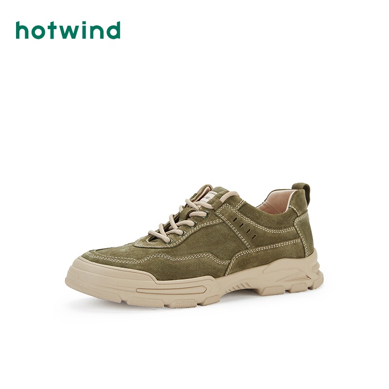 热风男鞋2021年秋季新款工装鞋男时尚百搭纯色工装鞋