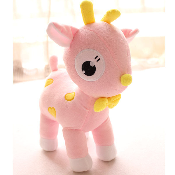 可爱彩色小鹿公仔 斑点鹿梅花鹿毛绒玩具布娃娃 儿童玩偶活动礼品