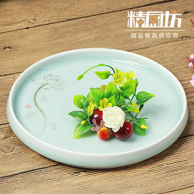 精厨酒店餐厅凉菜热菜陶瓷盘子创意个性农家乐圆形盘