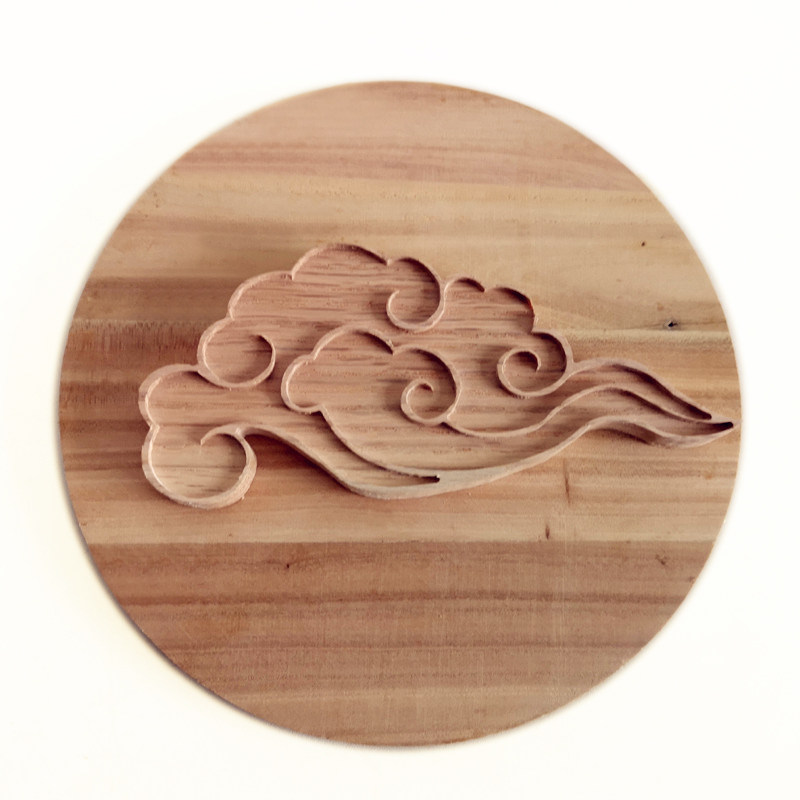 古典祥云图案实木木雕红橡木雕装饰角花异形镂空浮雕图案可定制