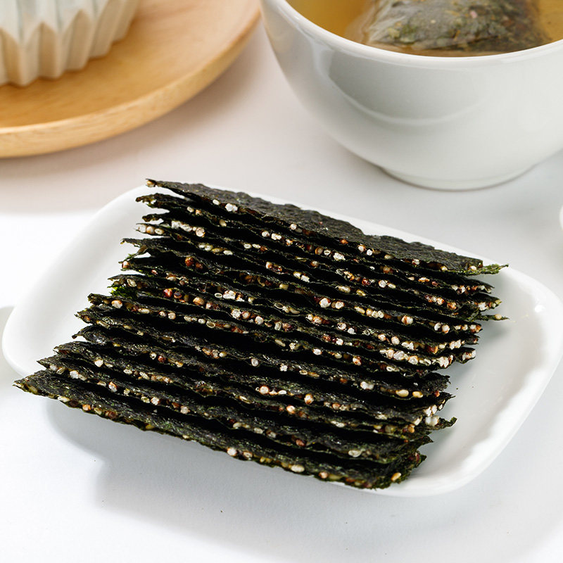 波力海苔荞麦脆脆72g克2袋芝麻夹心脆海苔儿童紫菜休闲零食小吃