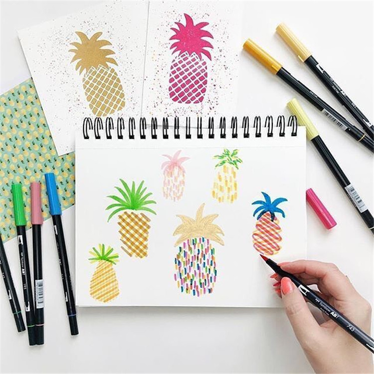 日本tombow蜻蜓abtdualbrushpen双头水性马克水彩笔